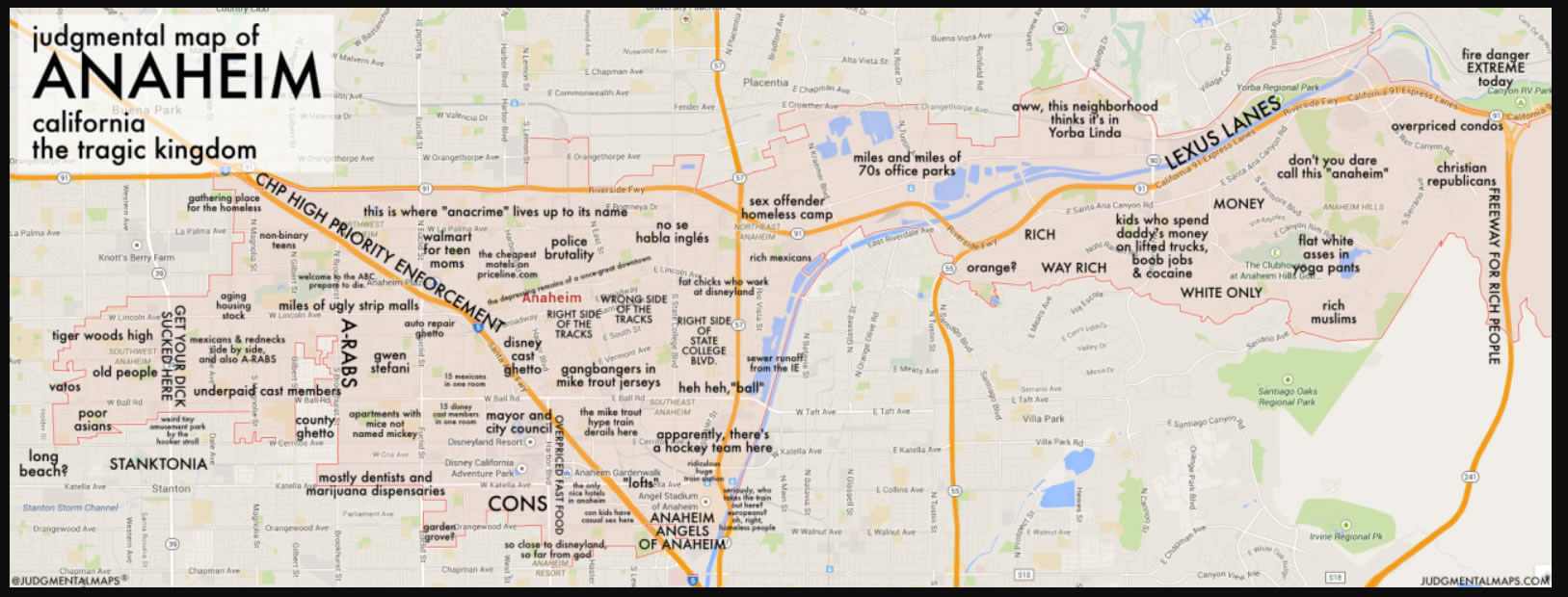 Judgmental Map of Anaheim California